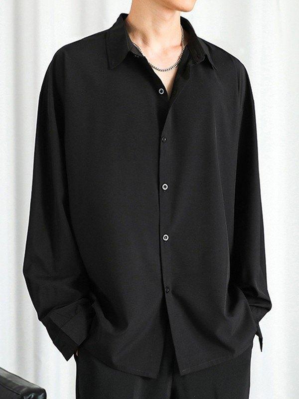 Men's Draped Long Sleeve Button Down Shirt Product Image