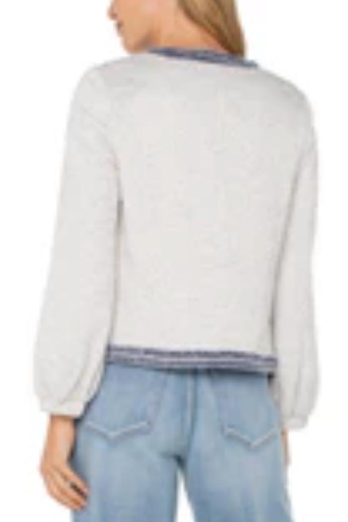 Collarless Jacket with Fray Detail Product Image