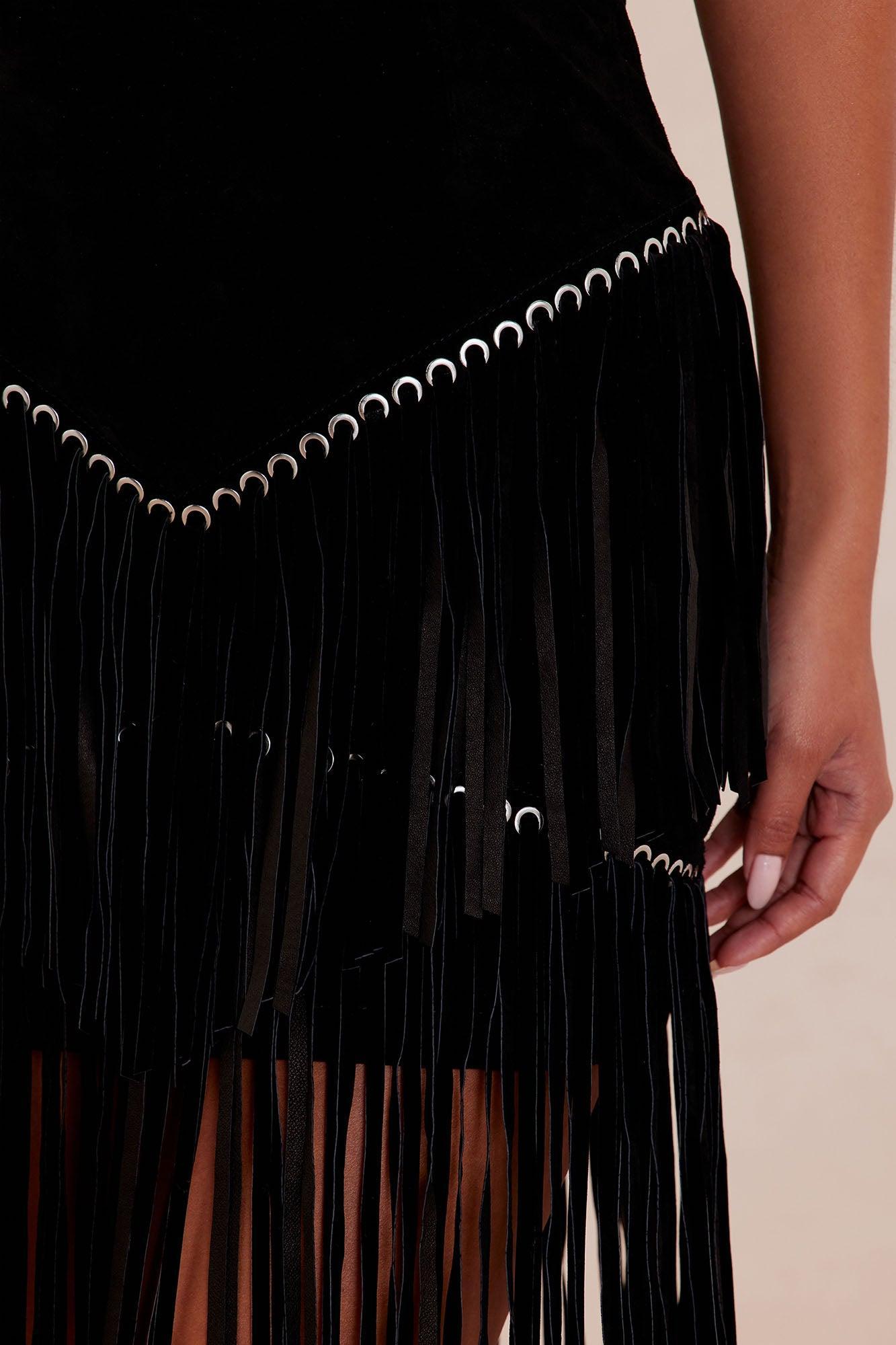 Suede Sarah Mini Dress - Black Product Image