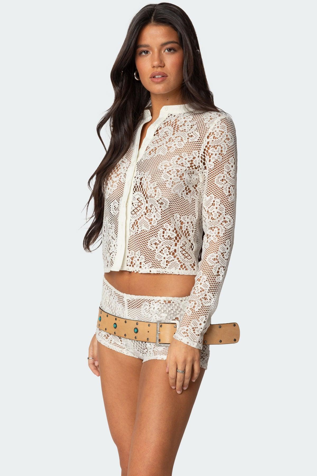 Peyson Sheer Lace Top Product Image