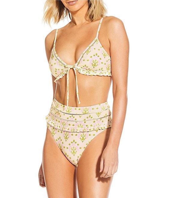 A Loves A Pretty Posey Ruffle High Waisted Swim Bottom Product Image