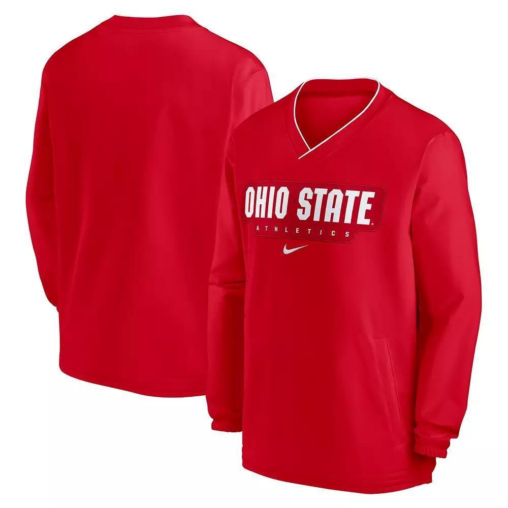 Men's Nike Scarlet Ohio State Buckeyes 2024 Sideline Pullover Windshirt,  Product Image