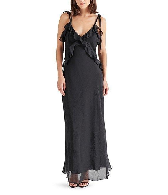 Steve Madden Adalina V-Neck Sleeveless Ruffle Maxi Dress Product Image