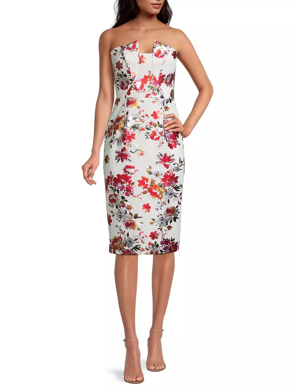 Lena Strapless Floral Sheath Dress Product Image