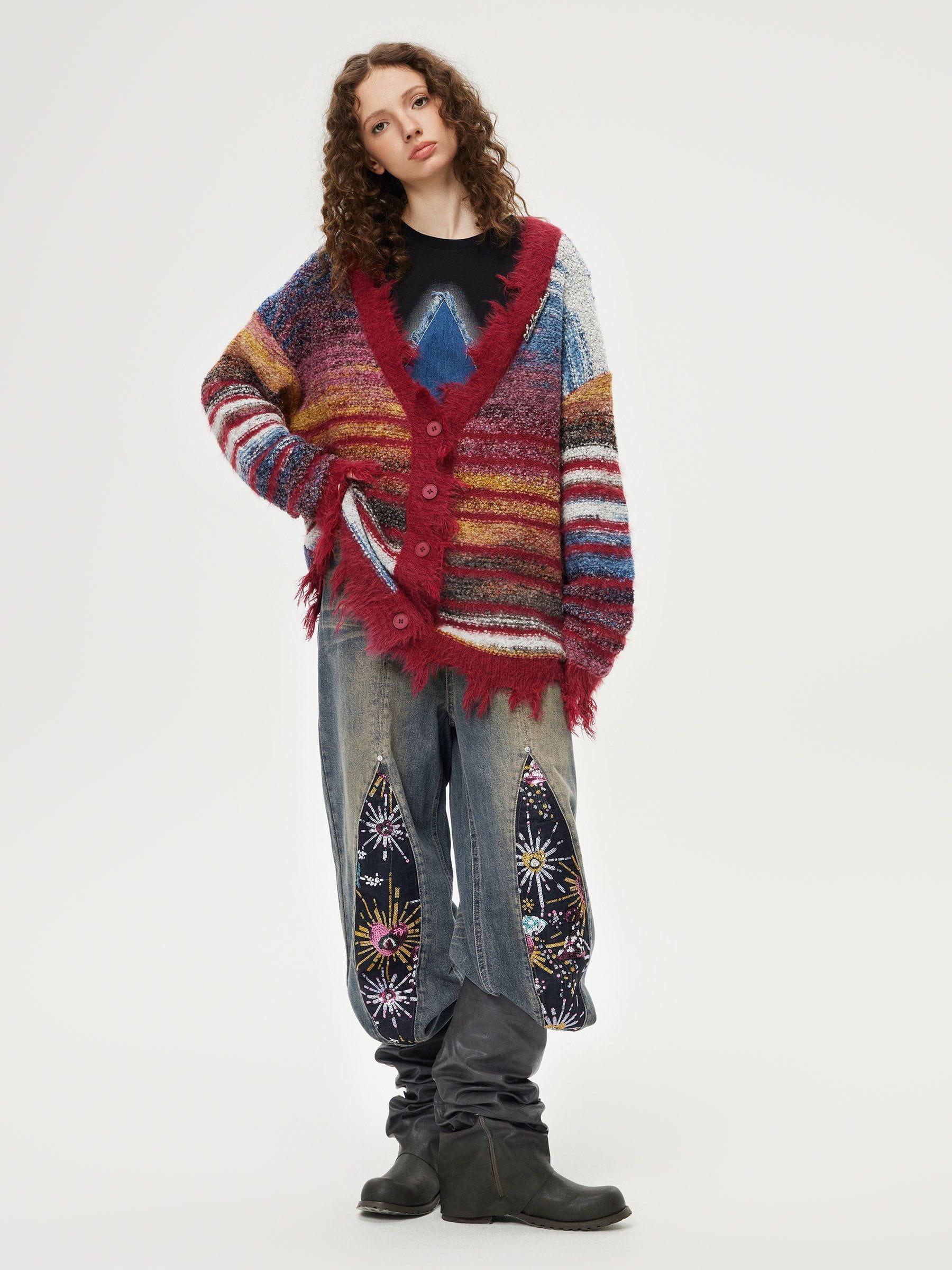 Aelfric Eden Fringe Stripe Cardigan Female Product Image