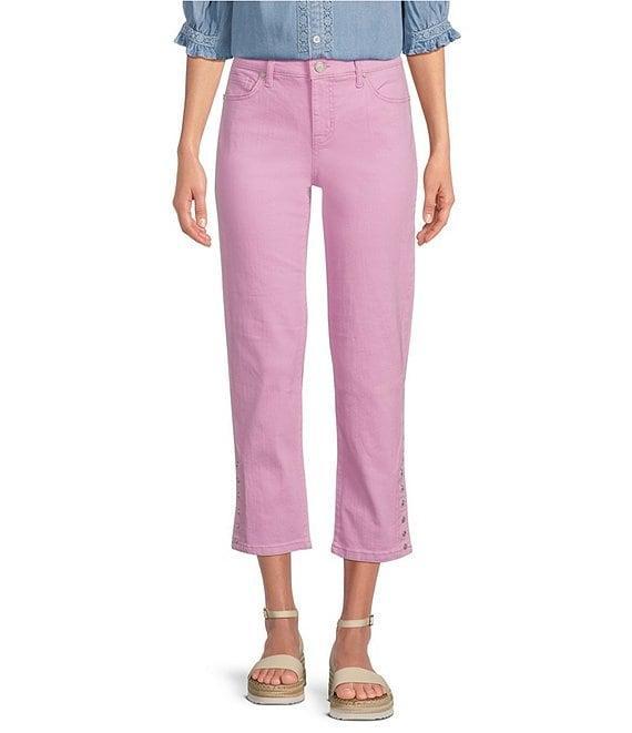 Code Bleu Chelsea High-Rise Straight Leg Micro Snap Hem Jeans Product Image