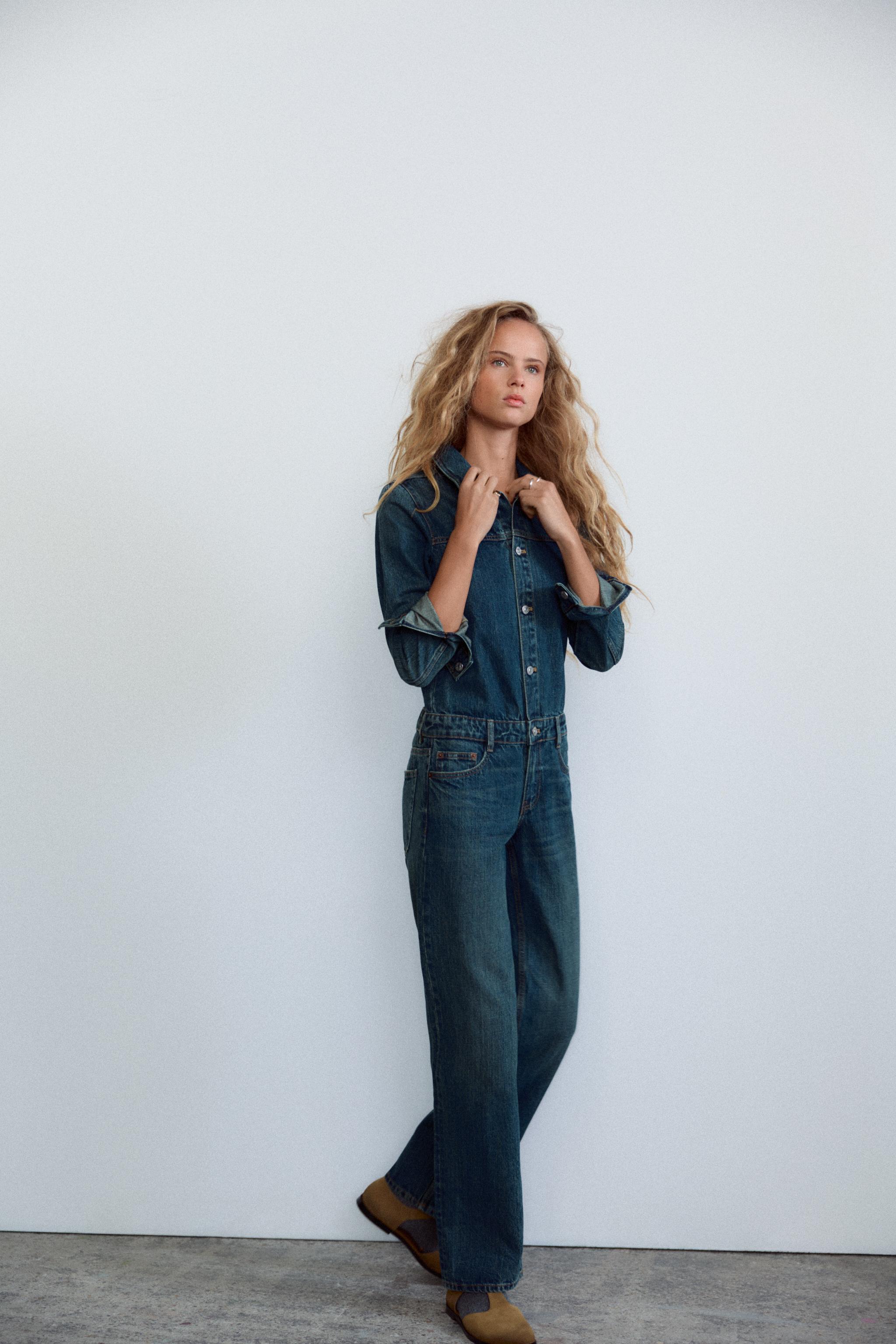 STRAIGHT TRF DENIM JUMPSUIT Product Image