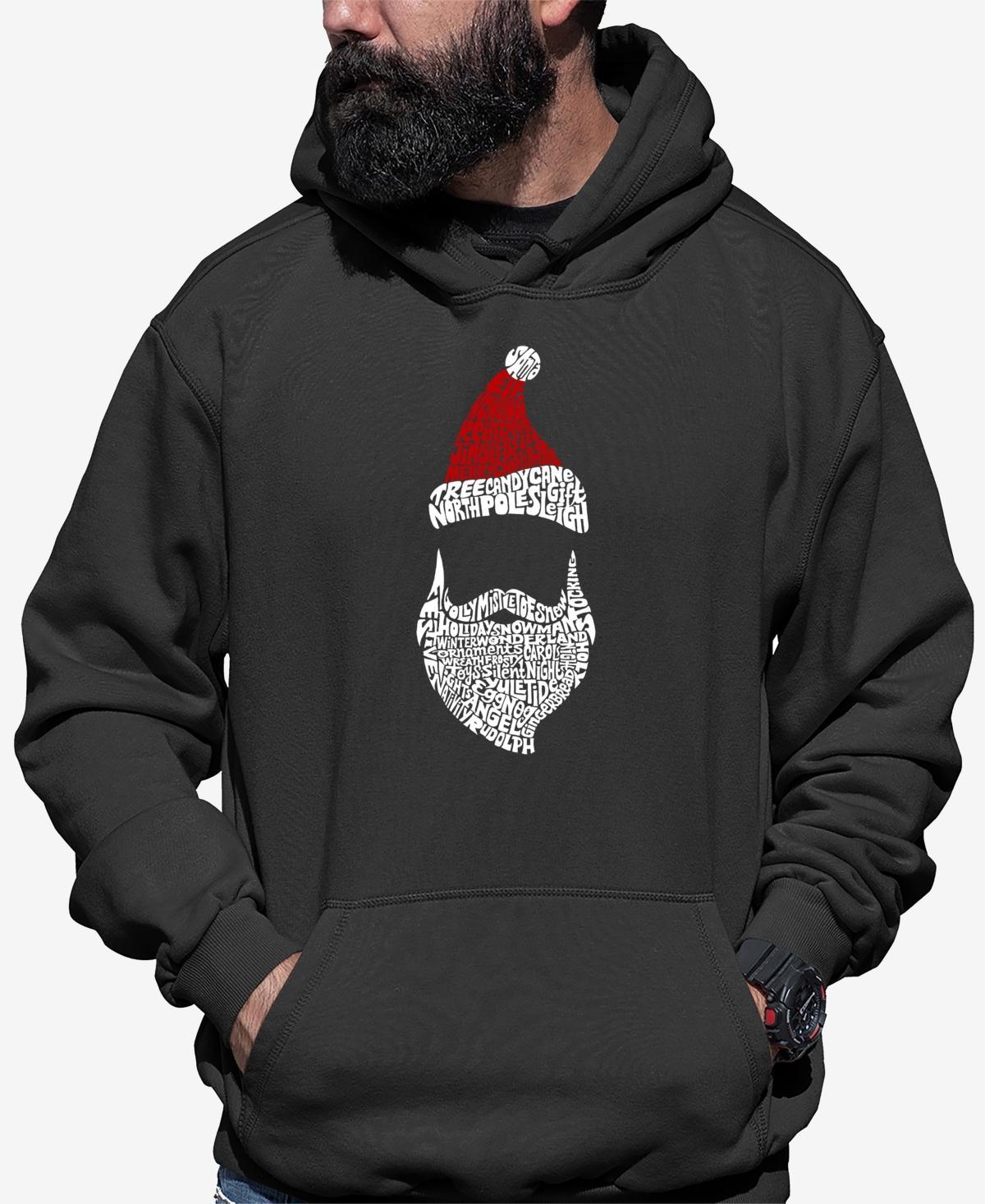 La Pop Art Mens Santa Claus Word Art Hooded Sweatshirt Product Image