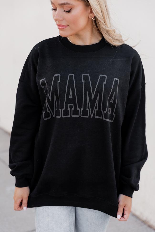 Mama Grey Block Black Oversized Graphic Sweatshirt Product Image