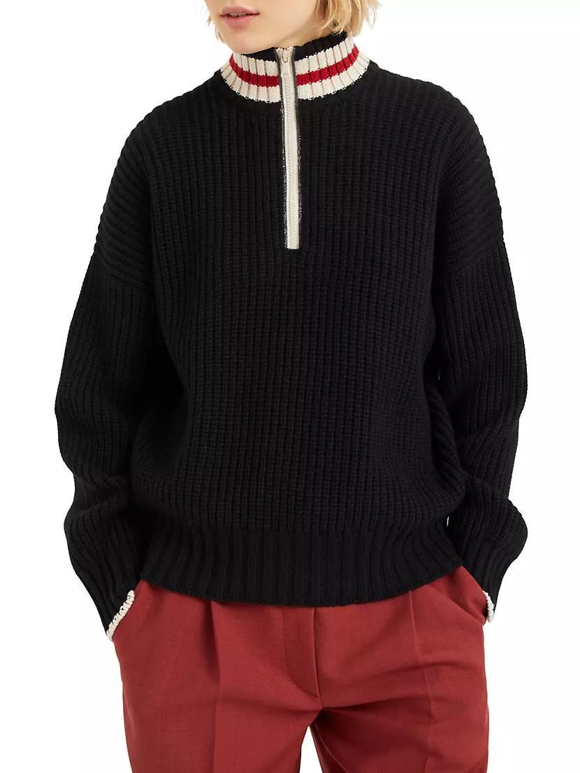 Cashmere Feather Yarn English Rib Turtleneck Sweater Product Image