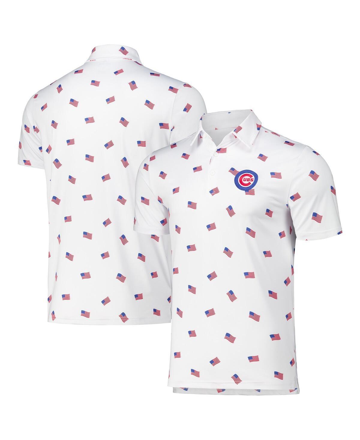 Men's Antigua White Chicago Cubs  Americana Polo, Size: 3XL Product Image