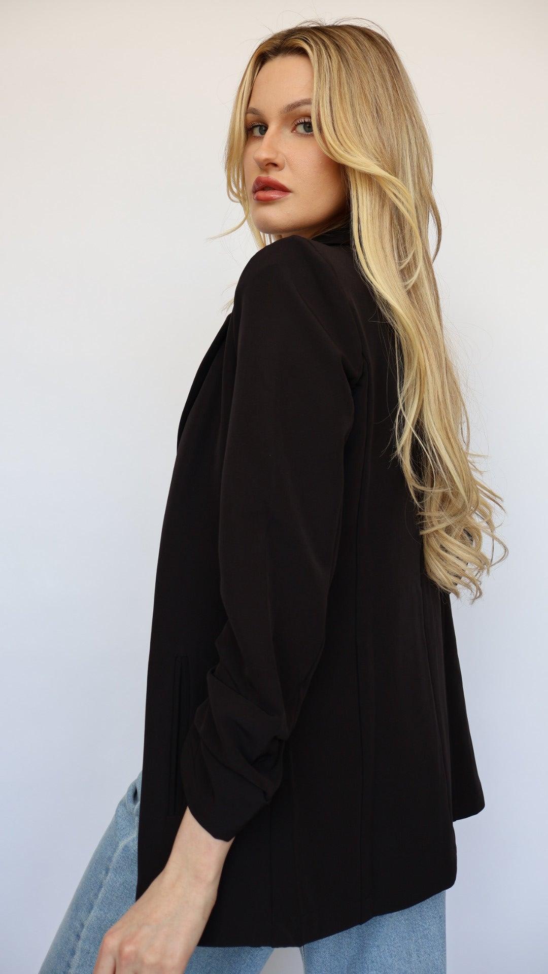 3/4 Ruched Sleeve Blazer Product Image