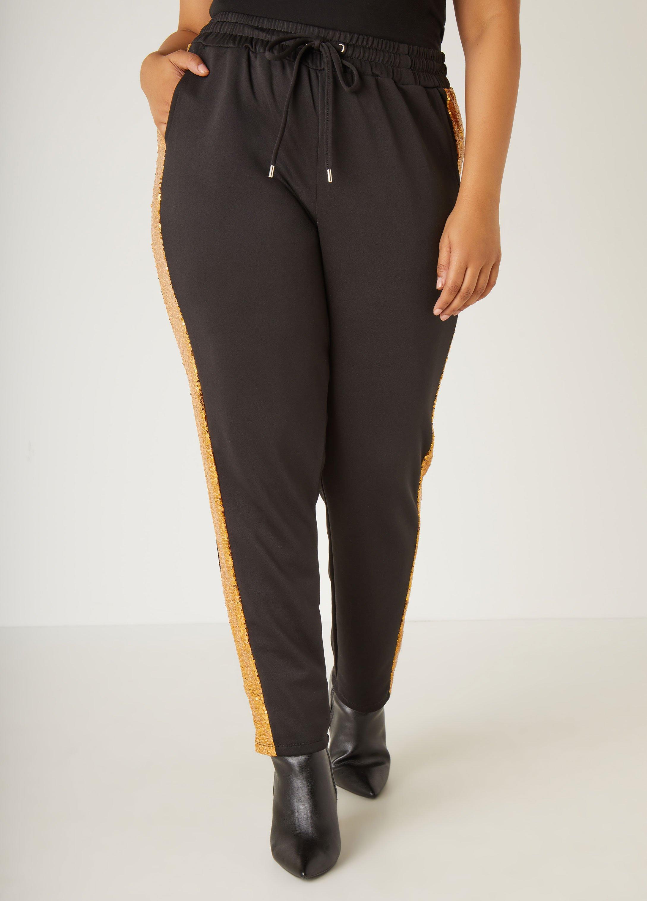 Sequin Trimmed Joggers Product Image