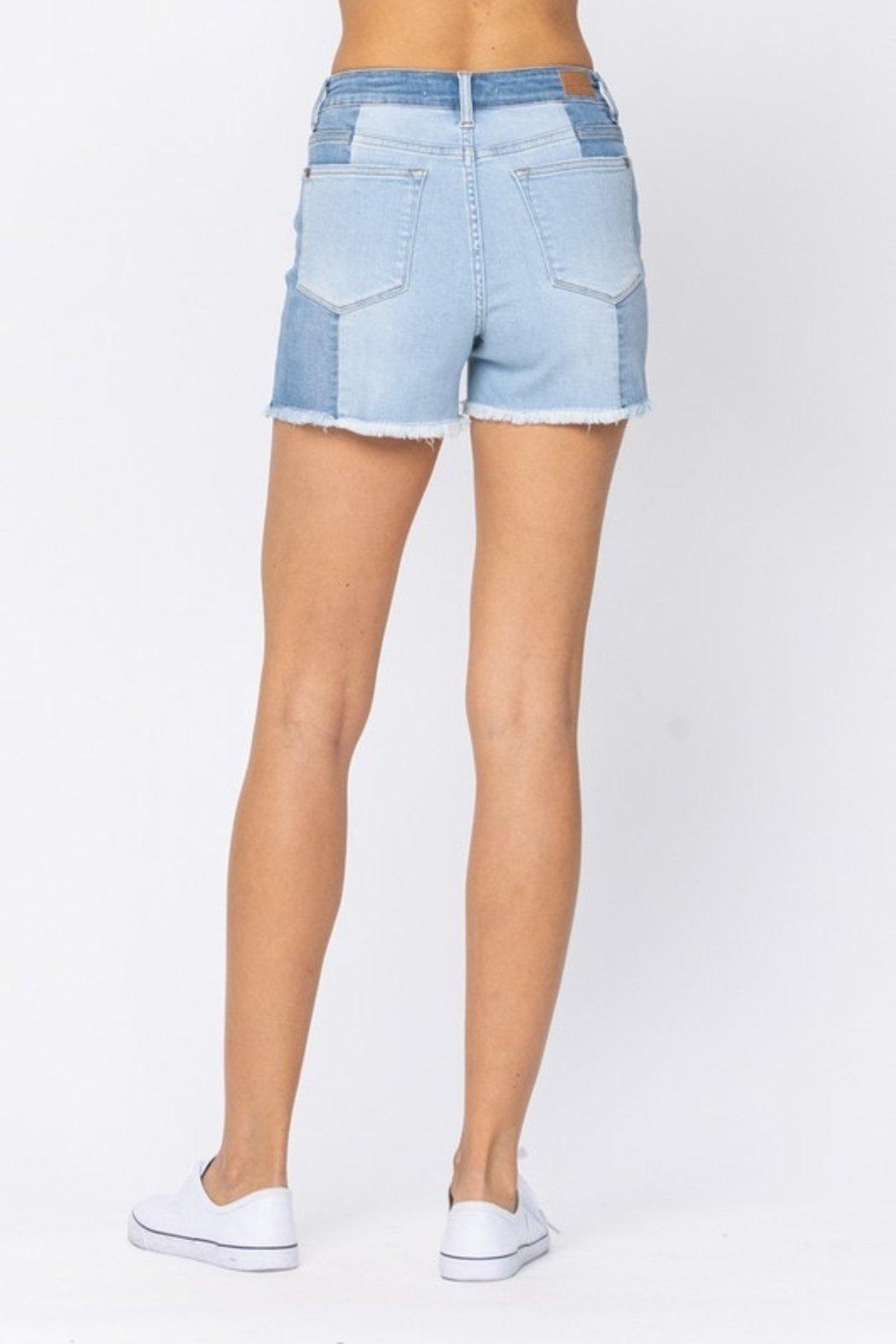 Judy Blue Contrast Panel Shorts Product Image