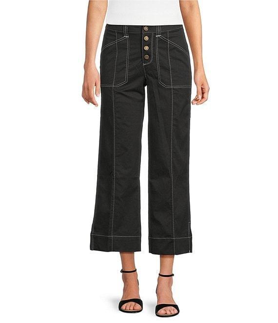 KARL LAGERFELD PARIS Contrast Trim Wide Leg Coordinating Pants Product Image