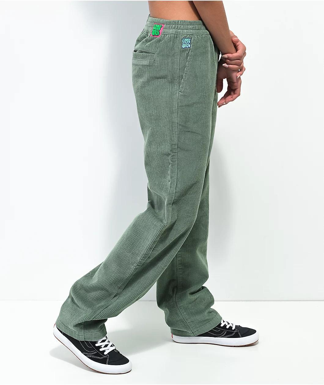 Empyre Jessie Sage Corduroy Elastic Waist Skate Pants Product Image
