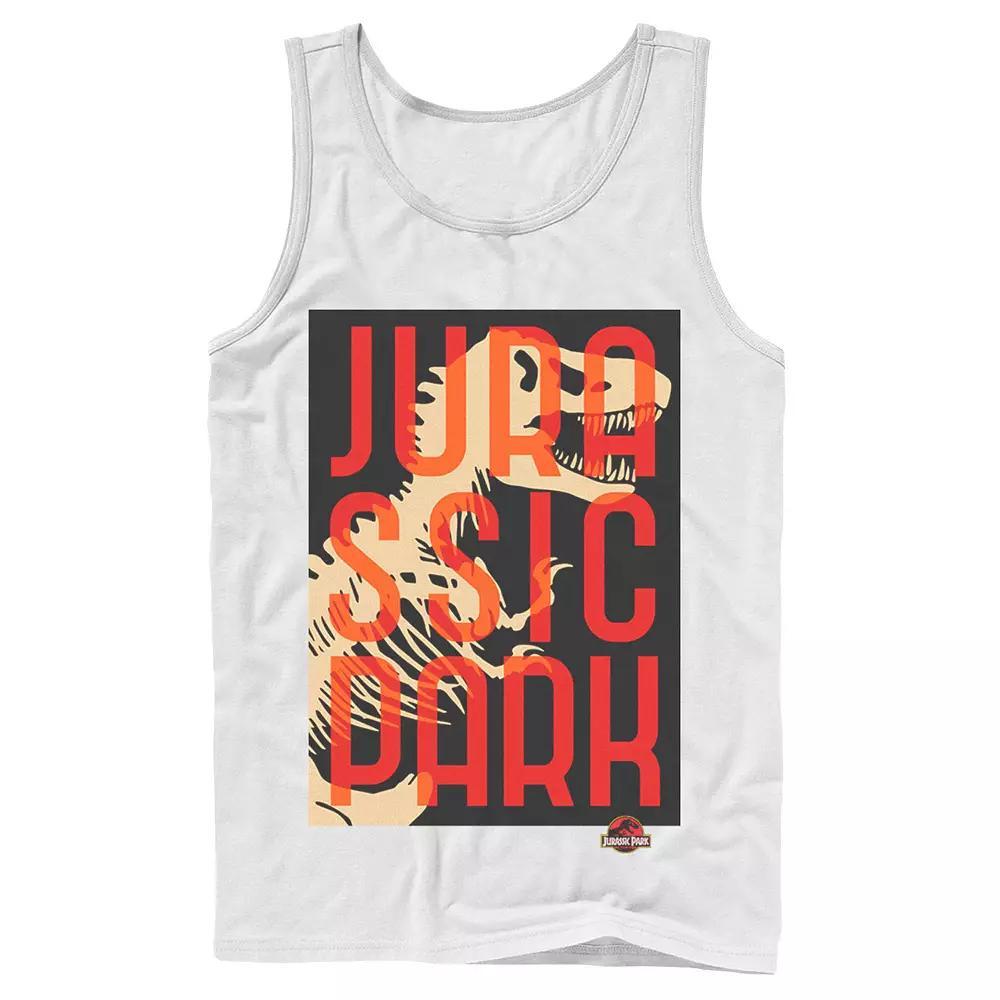 Men's Jurassic Park Split Typography T-Rex Bones Tank Top,  Product Image