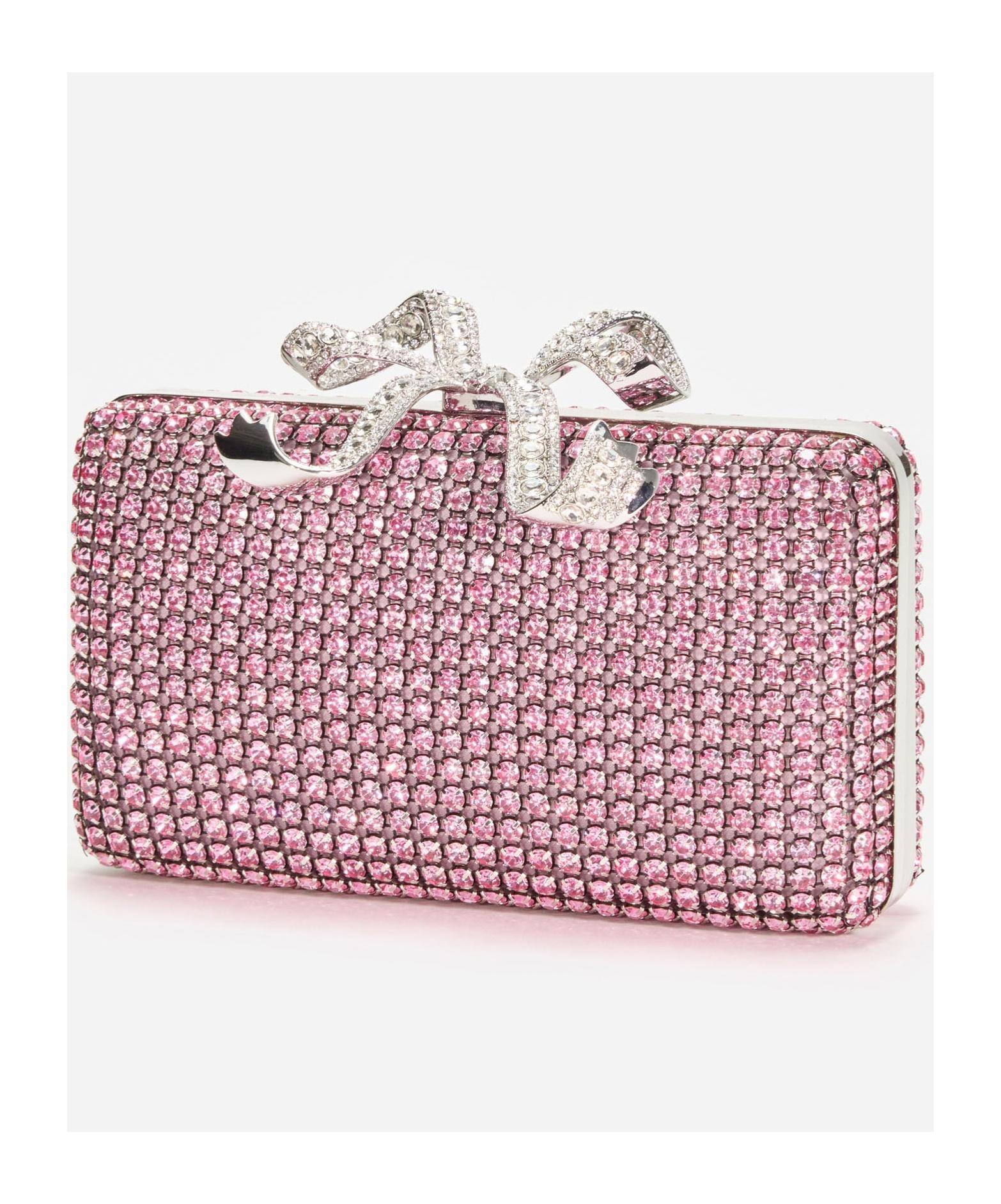 SELF-PORTRAIT Pink Crystal Box Clutch Product Image