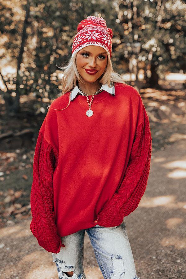 Wrapped Around Your Finger Sweater In Red Product Image