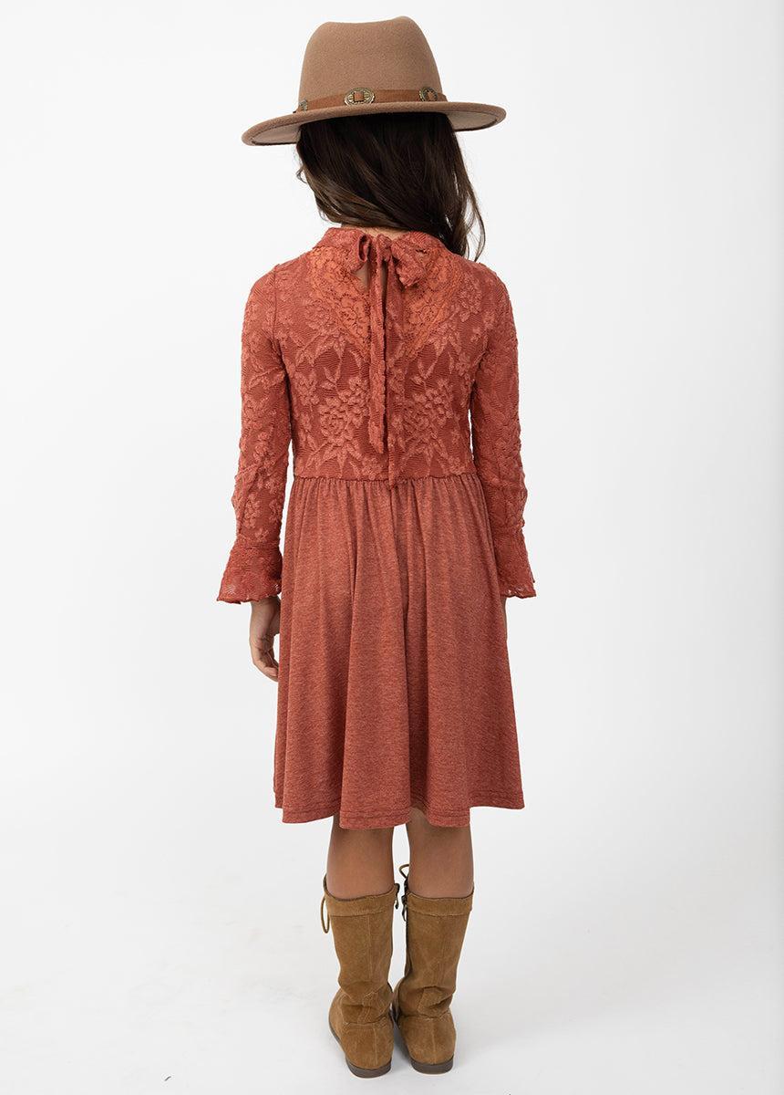 Kaleigh Dress in Terracotta Girls Product Image