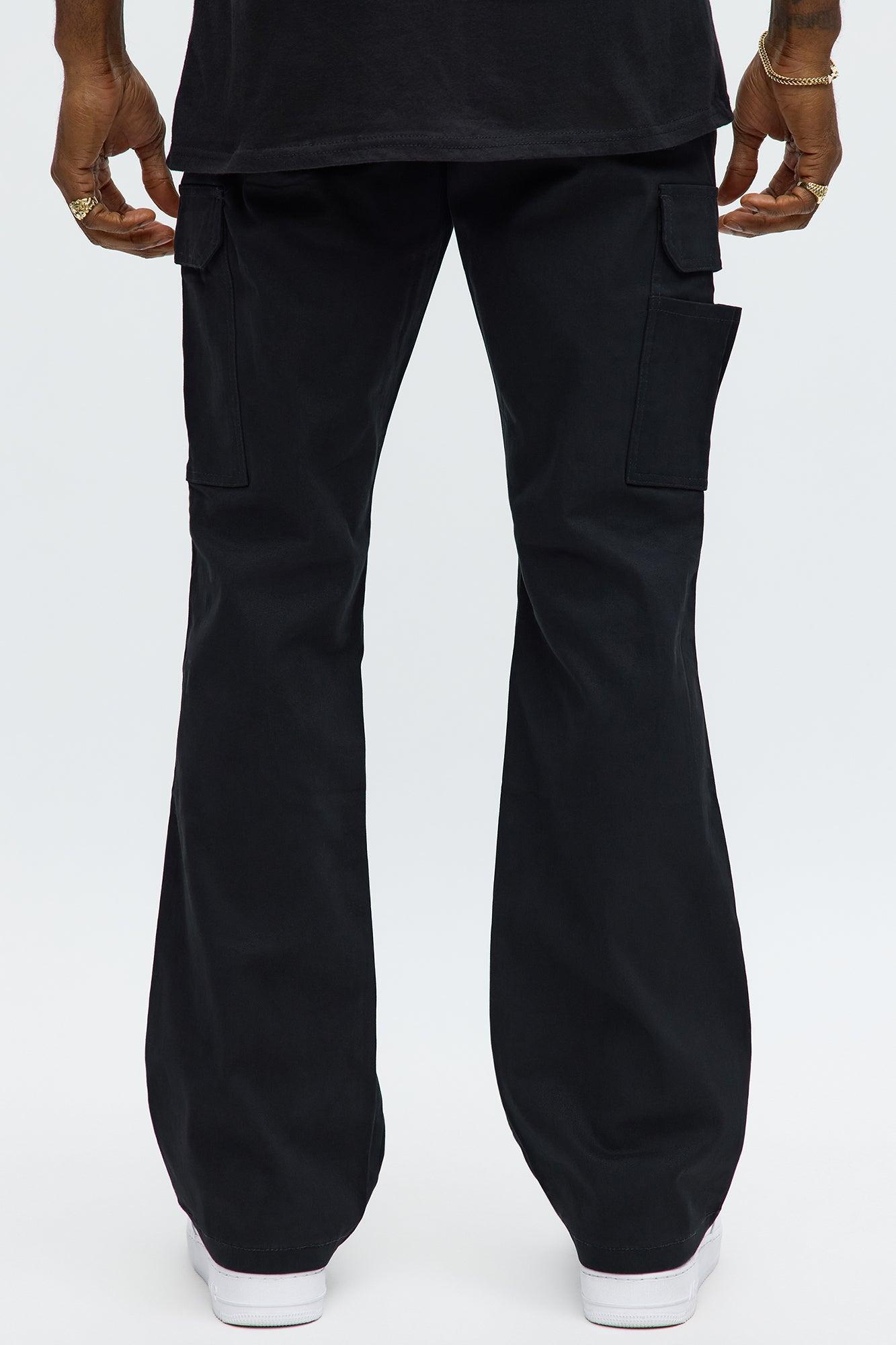 Stacked Slim Flare Kryptonite Cargo Pants - Black Male Product Image
