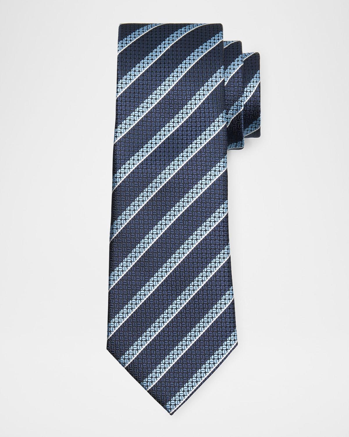 Mens Stripe Jacquard Silk Tie Product Image