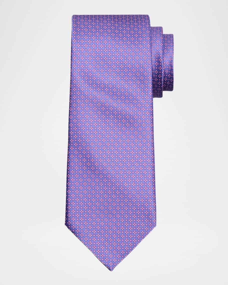 Men's Micro-Geometric Silk Tie Product Image