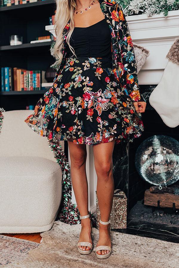 Fan of Floral Sequin Skirt Product Image