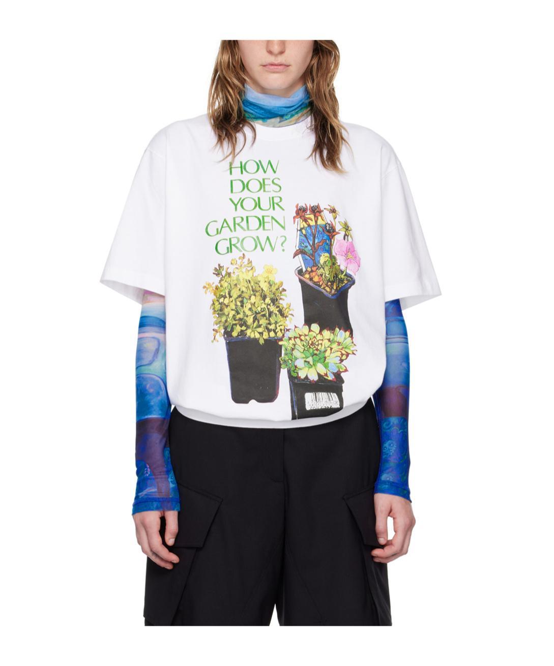 JW ANDERSON Flower Pot-print T-shirt In Multicolor Product Image