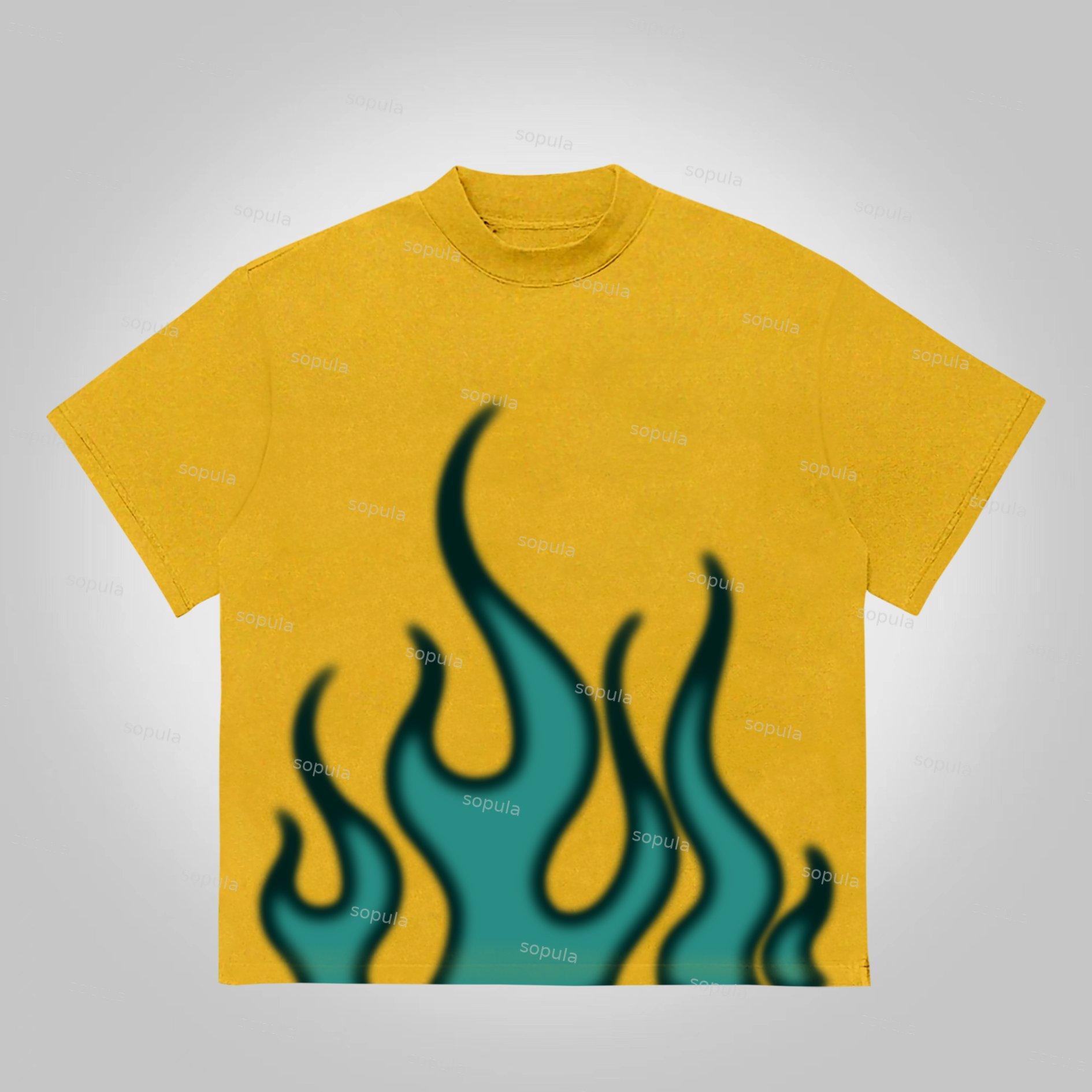 Sopula Virtual Flame Graphics Cotton T-Shirt Product Image