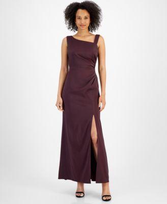 Alex Evenings Womens Asymmetric Neck Sleeveless Gown Product Image