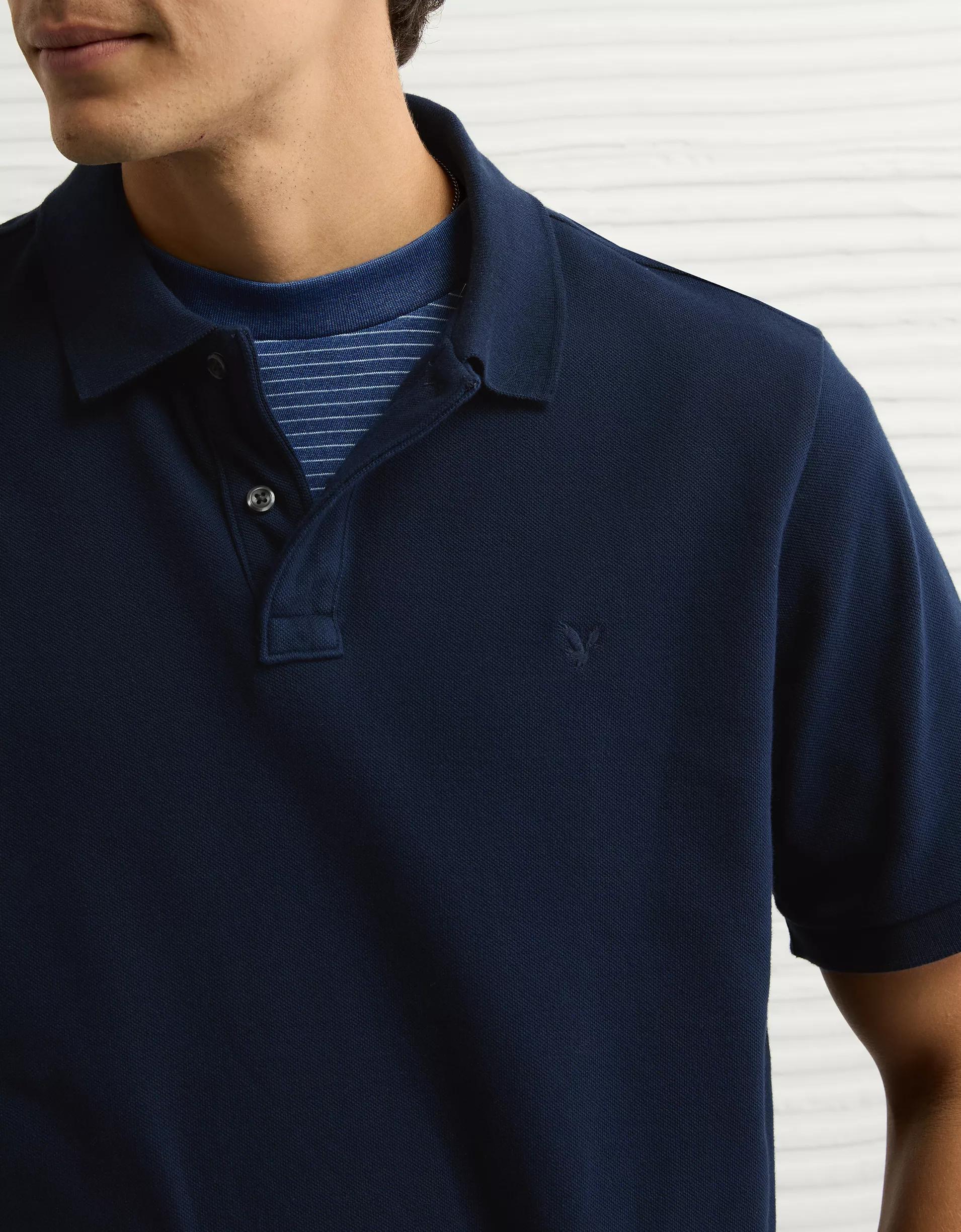 AE Lived-In Stretch Pique Polo Shirt Product Image