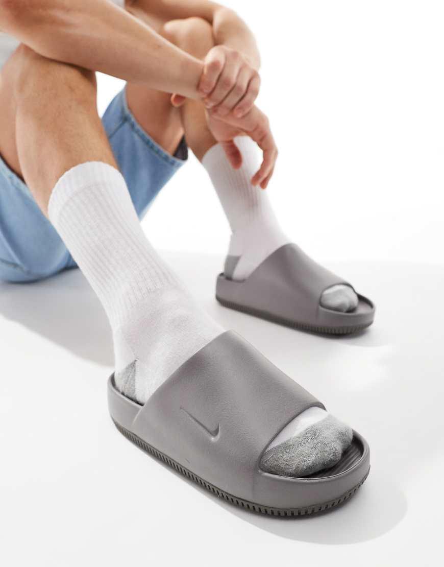 NIKE Calm Mule Slides In Gray In Flat Pewter/flat Pewter Product Image