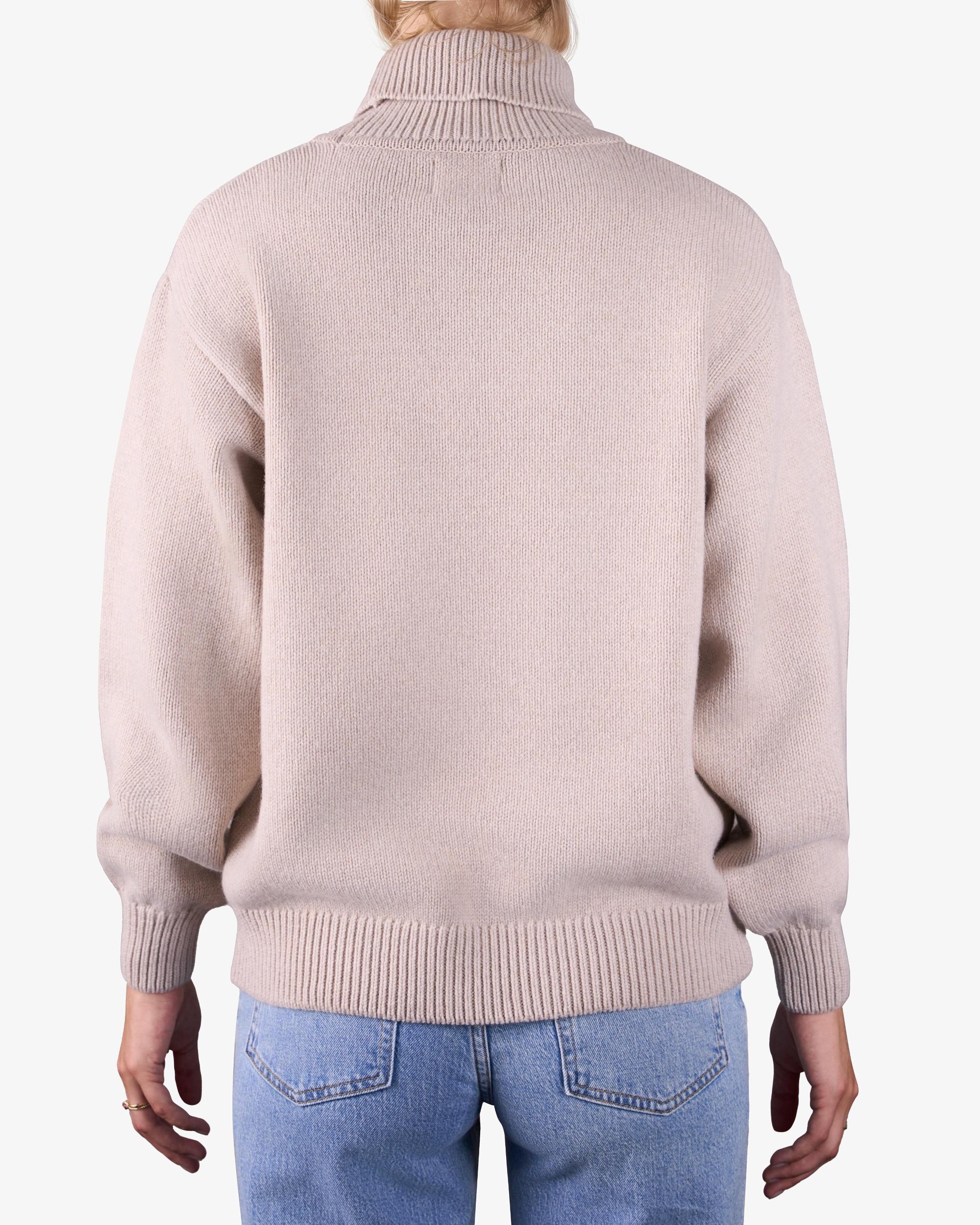Merino Wool Turtleneck - Warm Taupe Product Image