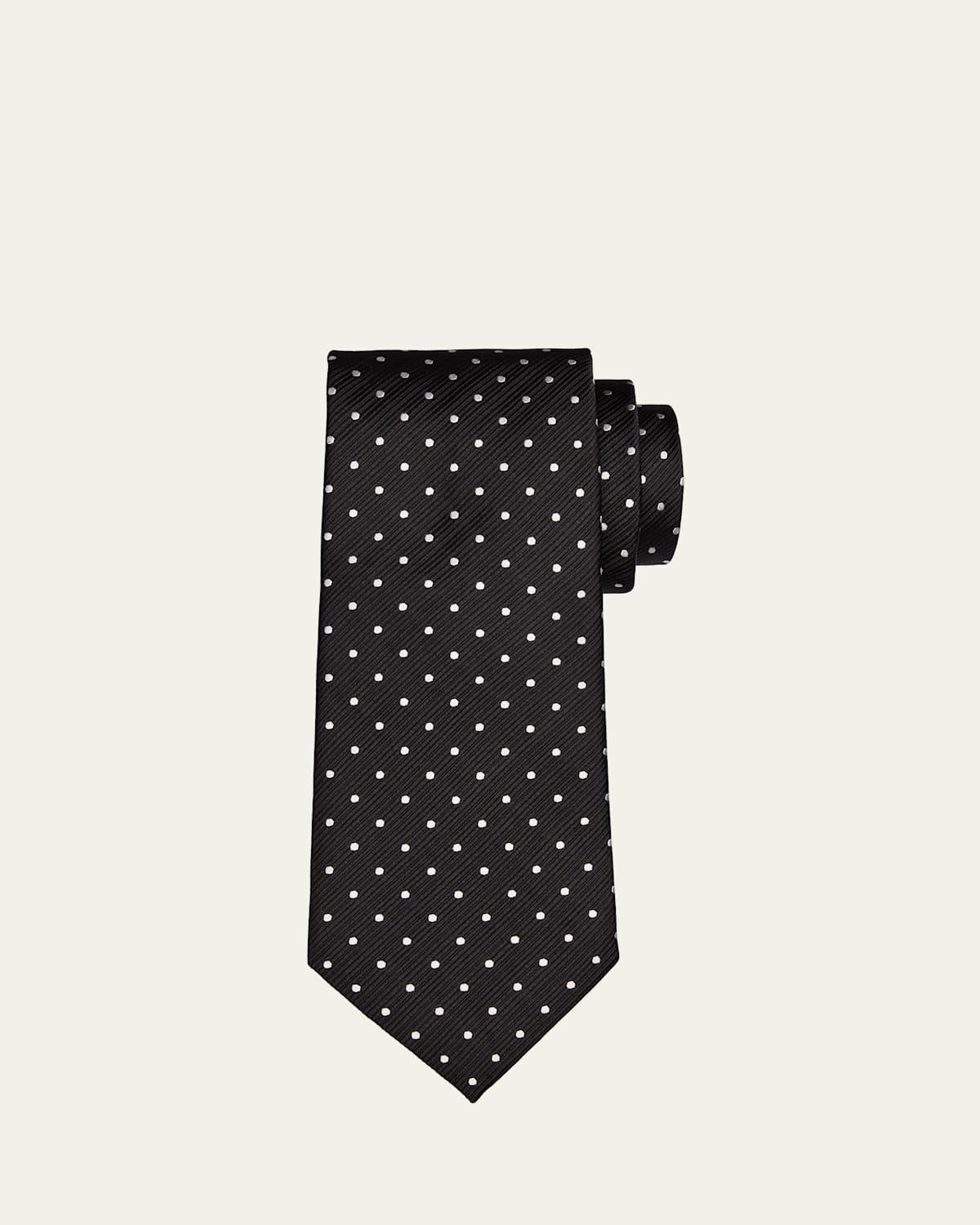 Mens Micro-Dot Silk Tie Product Image