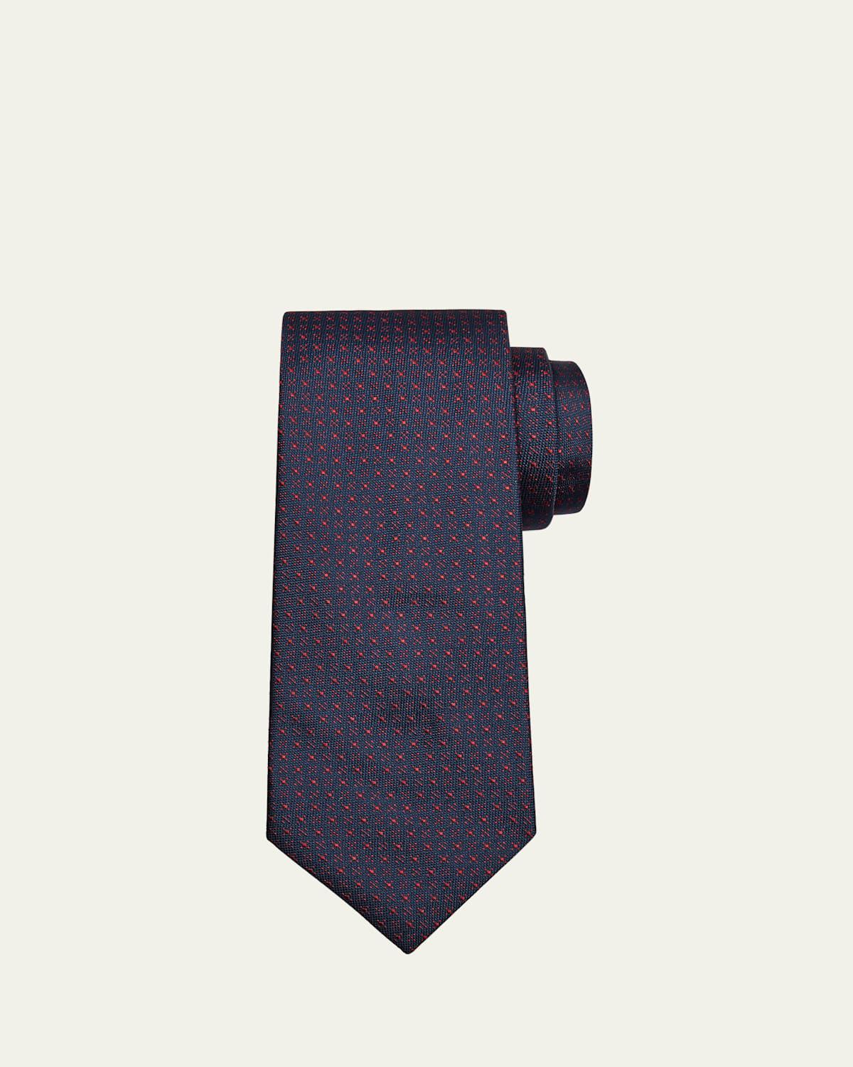 Mens Micro-Pattern Silk Tie Product Image