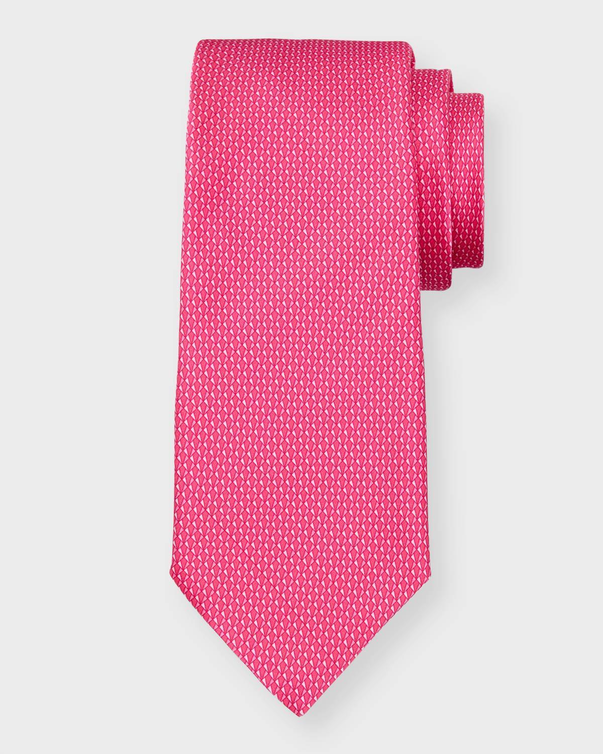 Mens Micro-Geometric Silk Jacquard Tie Product Image