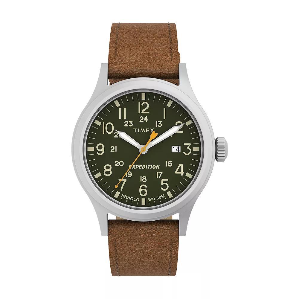 Timex® Expedition Scout Men's Brown Leather Strap Watch - TW4B23000JT, Size: Large Product Image