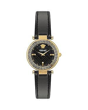 Versace Womens Reve Analog Black Leather Strap Watch Product Image