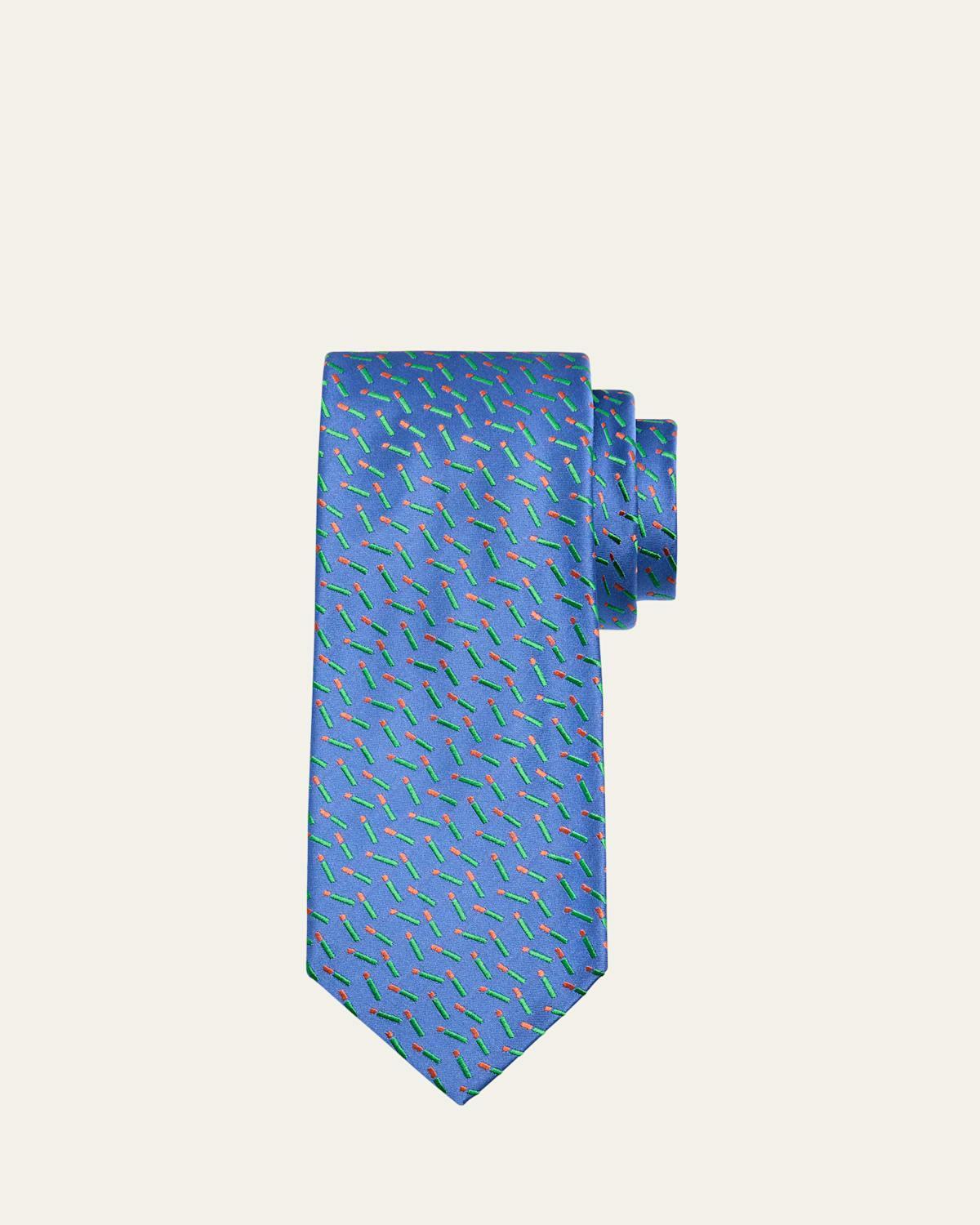 Mens Woven Geometric Silk Tie Product Image