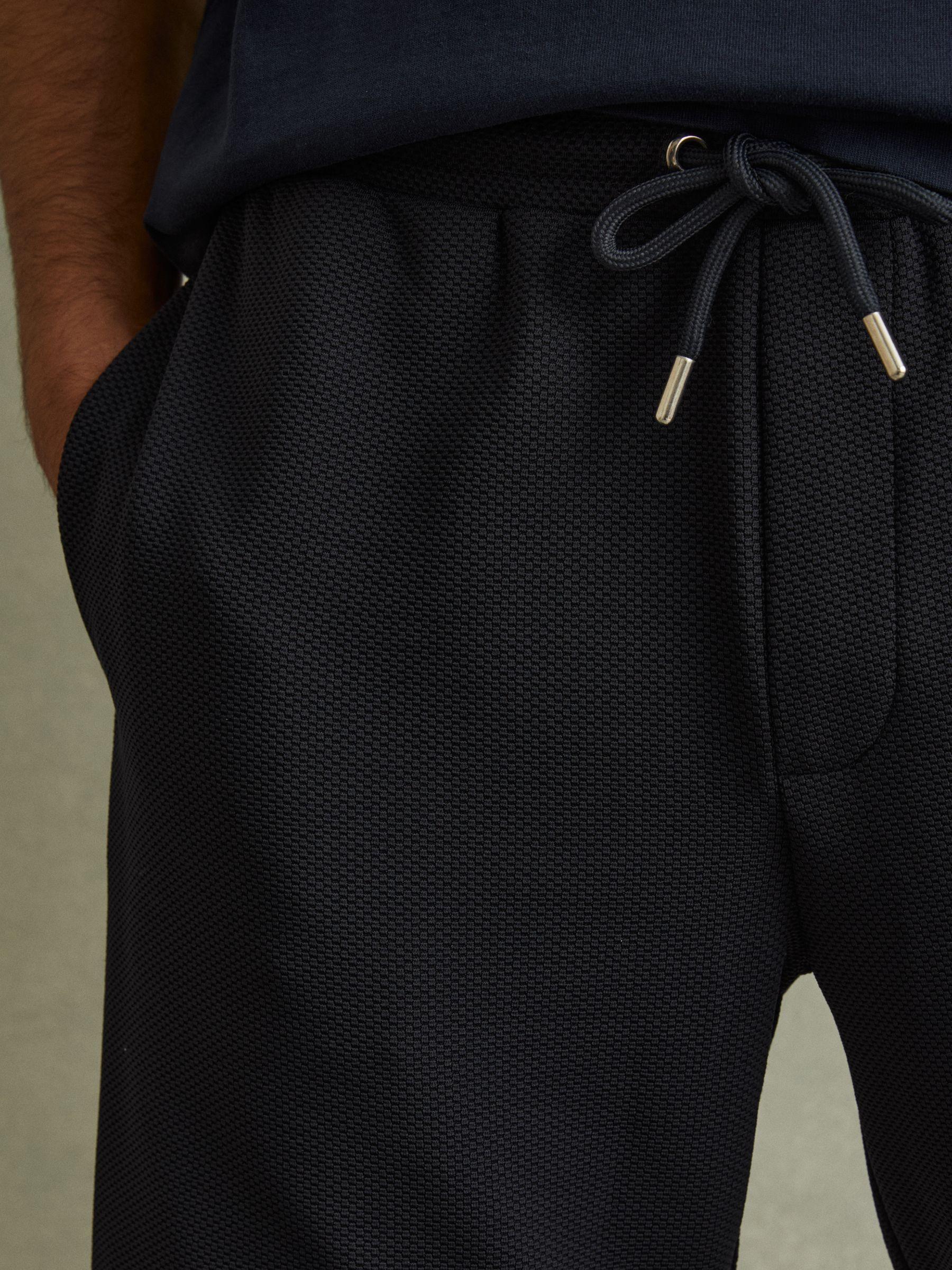 Textured Drawstring Shorts in Navy Product Image