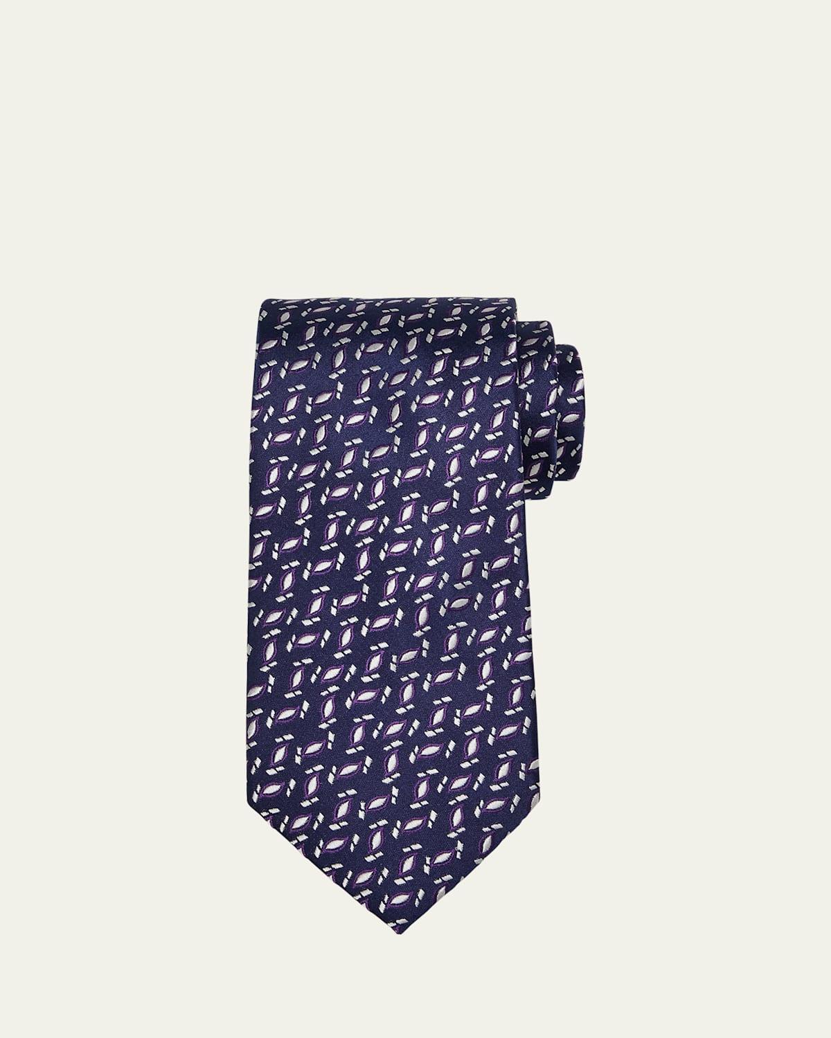 Mens Woven Petal Silk Tie Product Image