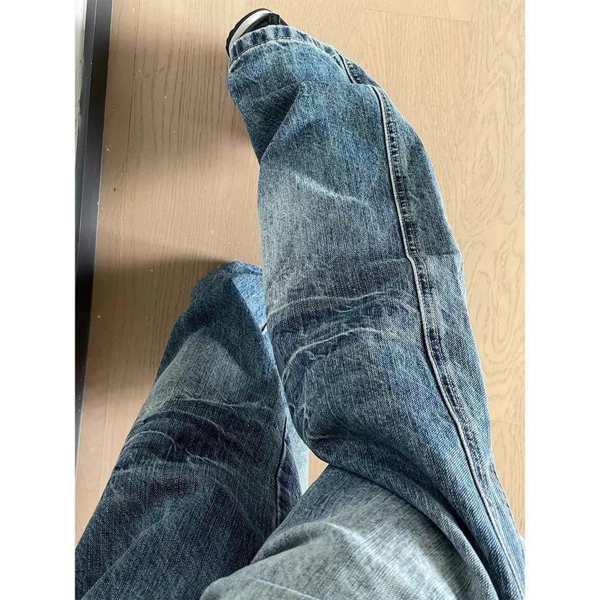 Low Rise Washed Wide Leg Jeans Product Image