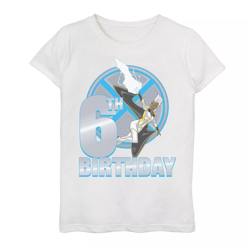 Girls 7-16 Marvel X-Men Storm 6th Birthday Badge Graphic Tee, Girl's, Size: XL, White Product Image