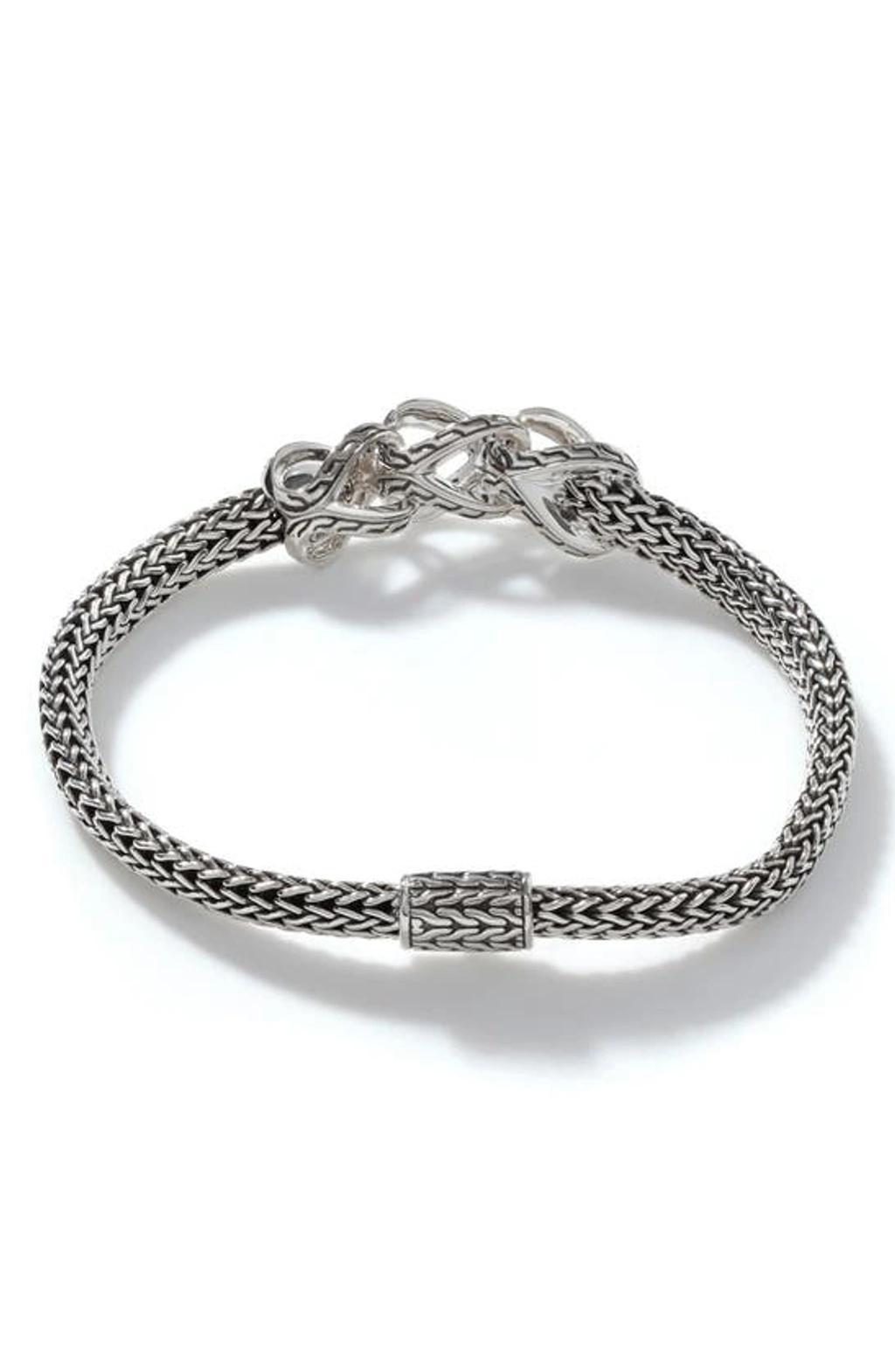 JOHN HARDY Sterling Silver Classic Chain Black Sapphire & Black Spinel Small Bracelet, 5mm In Metallic Product Image