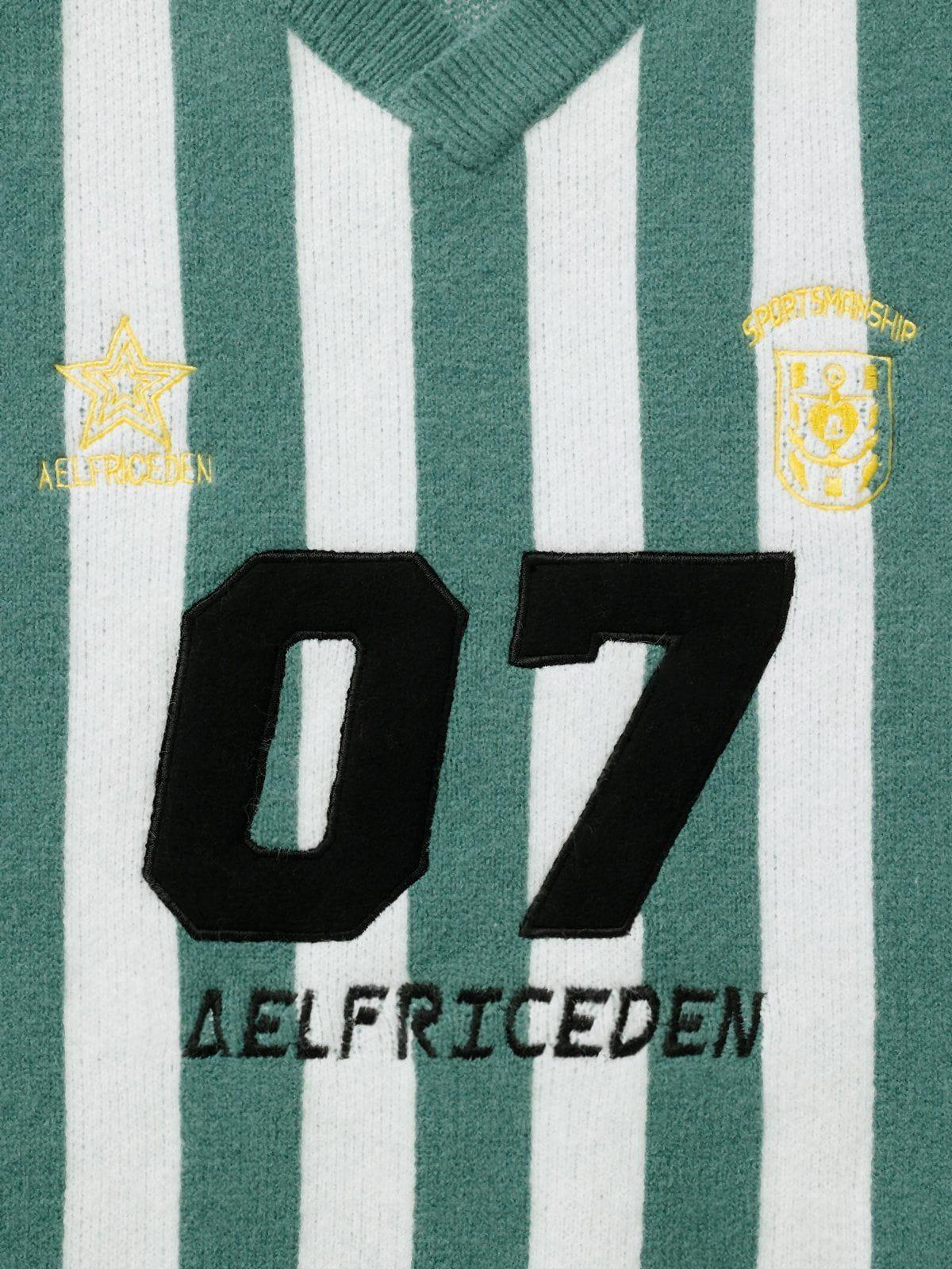 Aelfric Eden White Green Stripe Sweater Product Image