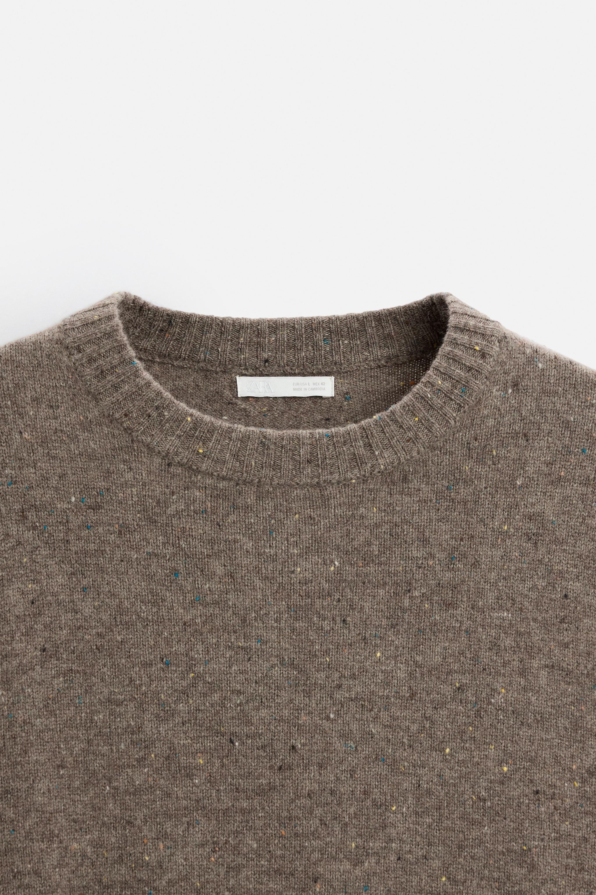 100% WOOL FLECKED STRUCTURE SWEATER Product Image