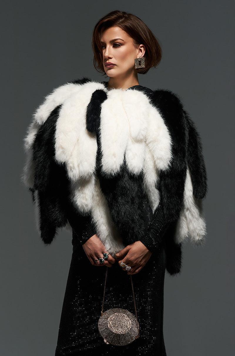 RUN THIS TOWN FAUX FUR FOX TAIL CAPE Product Image