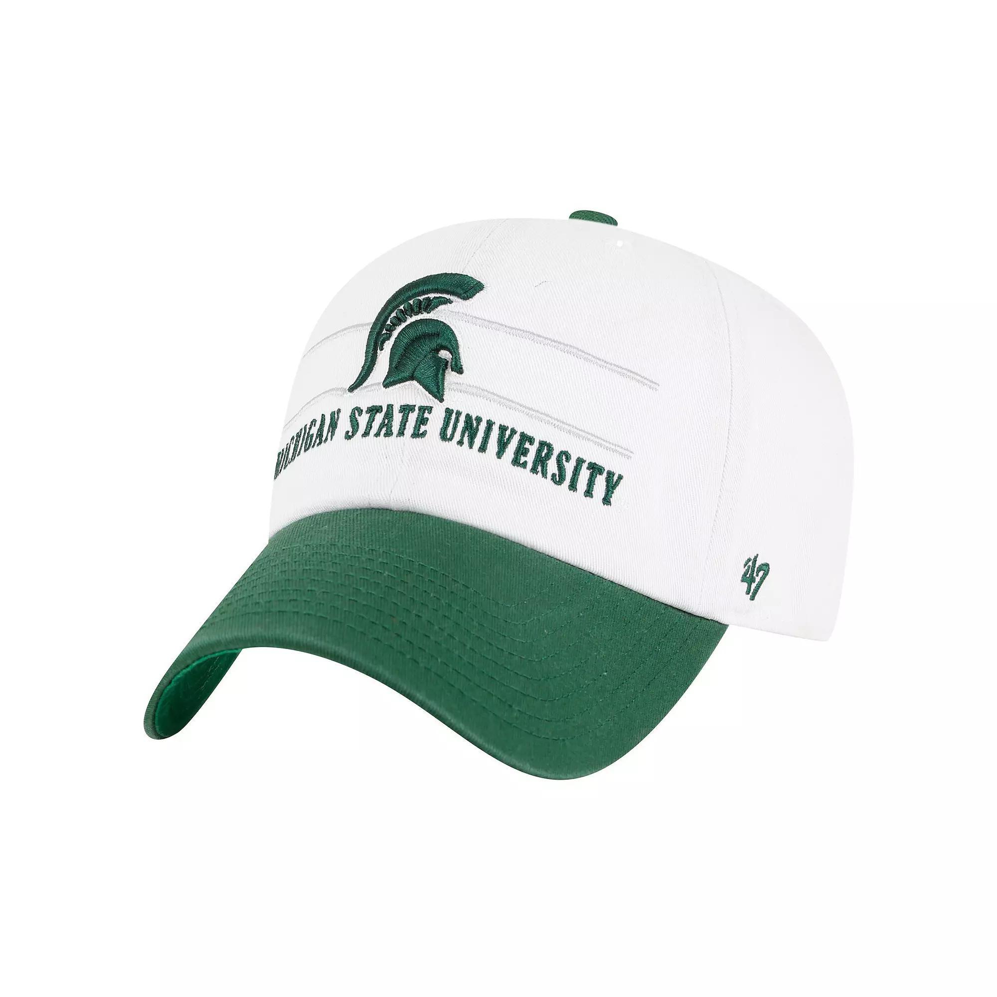 Men's '47 White Michigan State Spartans Gridiron Clean Up Adjustable Hat Product Image