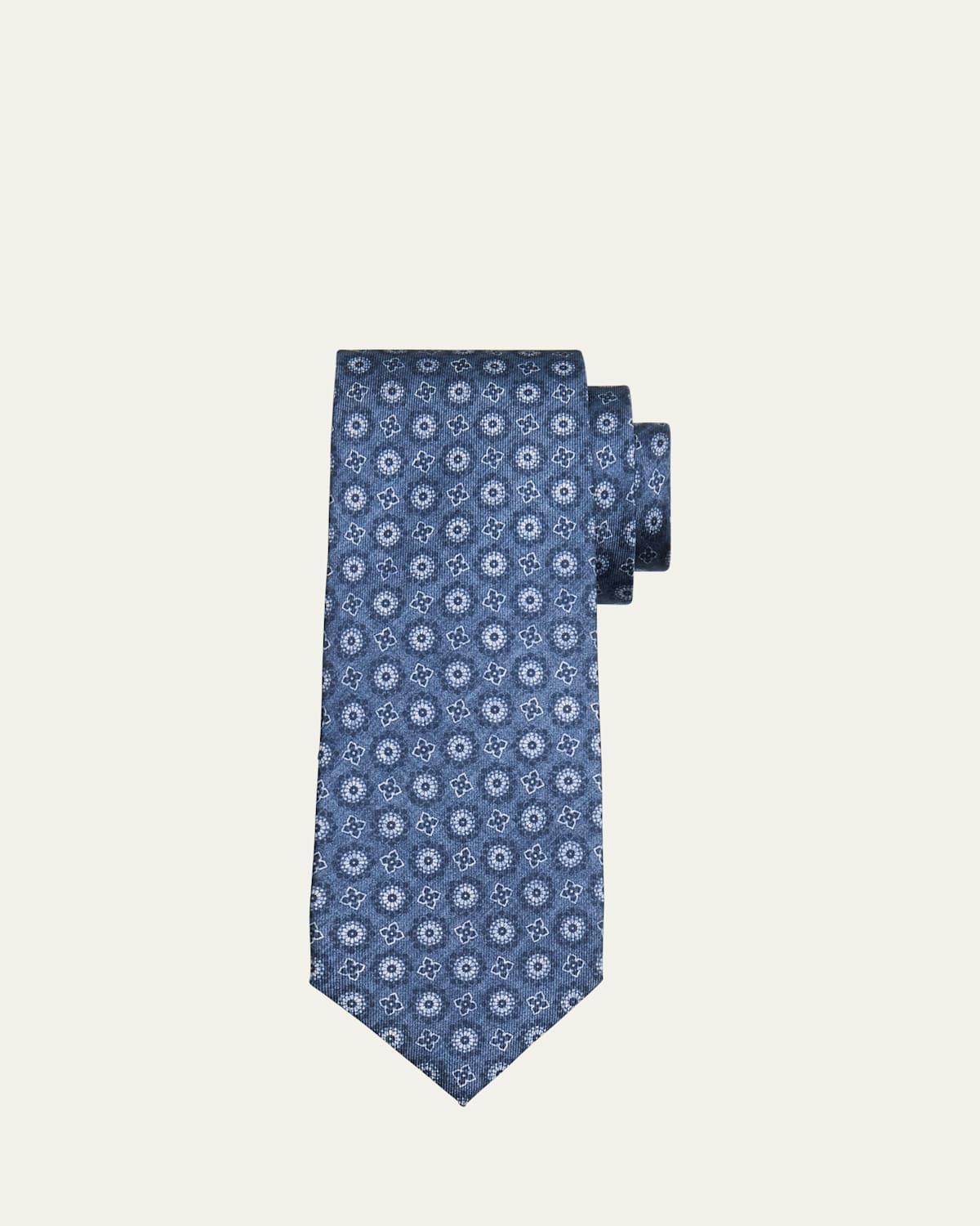 Mens Washed Medallion Silk Tie Product Image